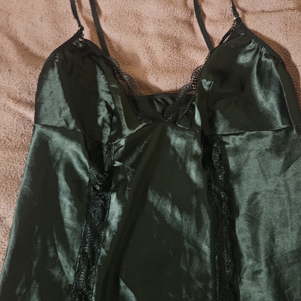 Elegant Black Satin Nightgown